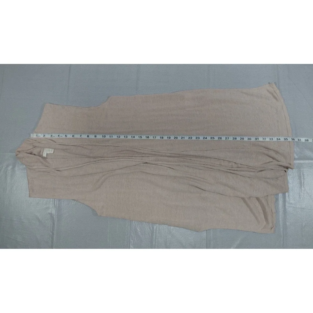 St. Tropez West‎ Linen Sleeveless Duster Cardigan Med Tan